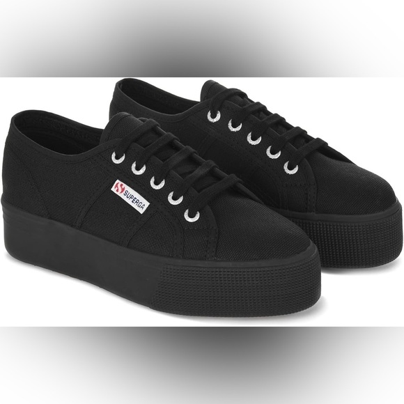 NWT Superga Women’s 2790 Black Fashion Sneakers in size 9.5 - Picture 1 of 8